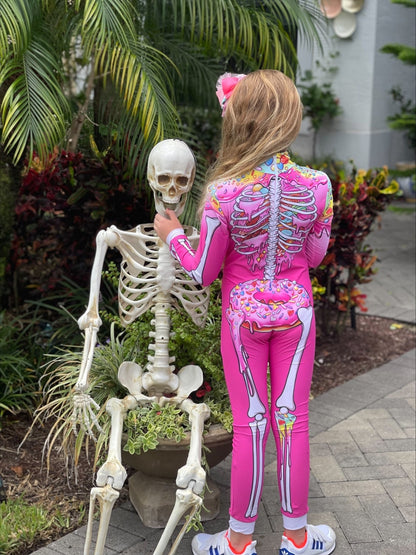 Donut Sugar Skeleton Halloween Bodysuit for Girls - Day of the Dead