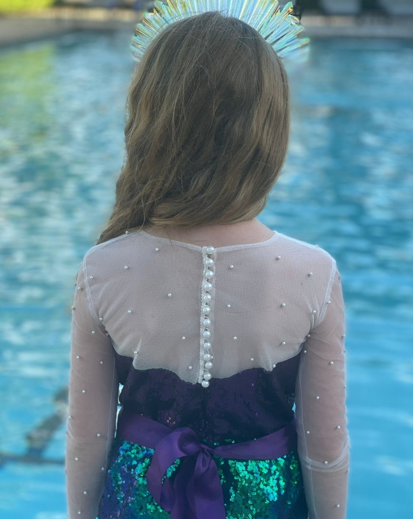 Girls Sequin Mermaid Dress for Halloween and  Birthday Party