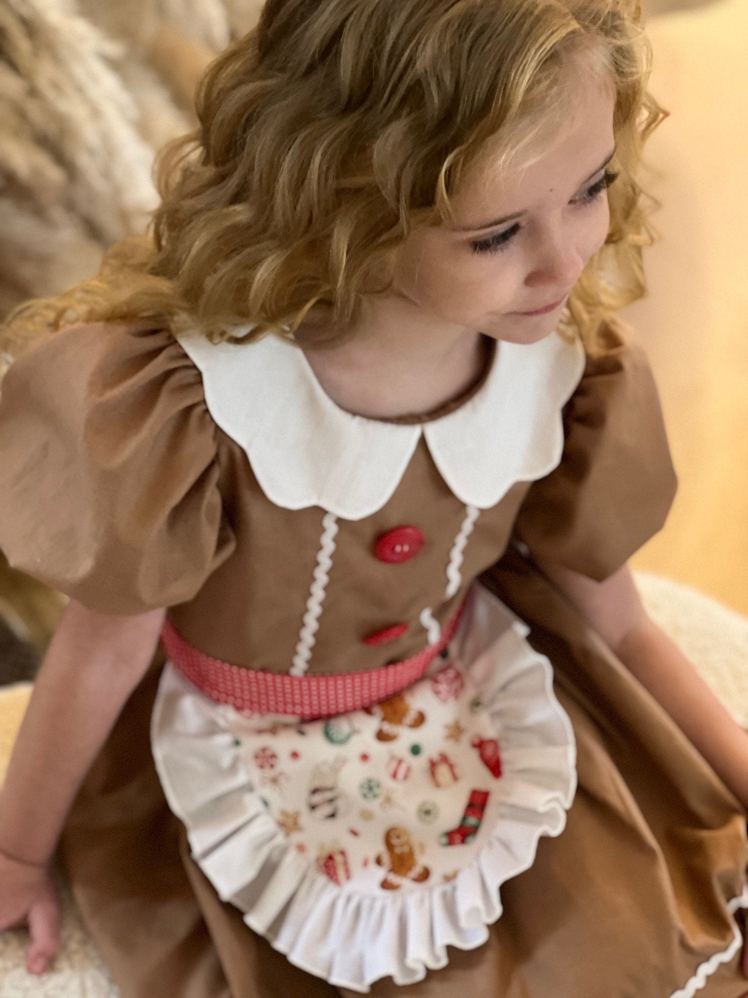 Girls Christmas Dress Gingerbread Costume Christmas outfit